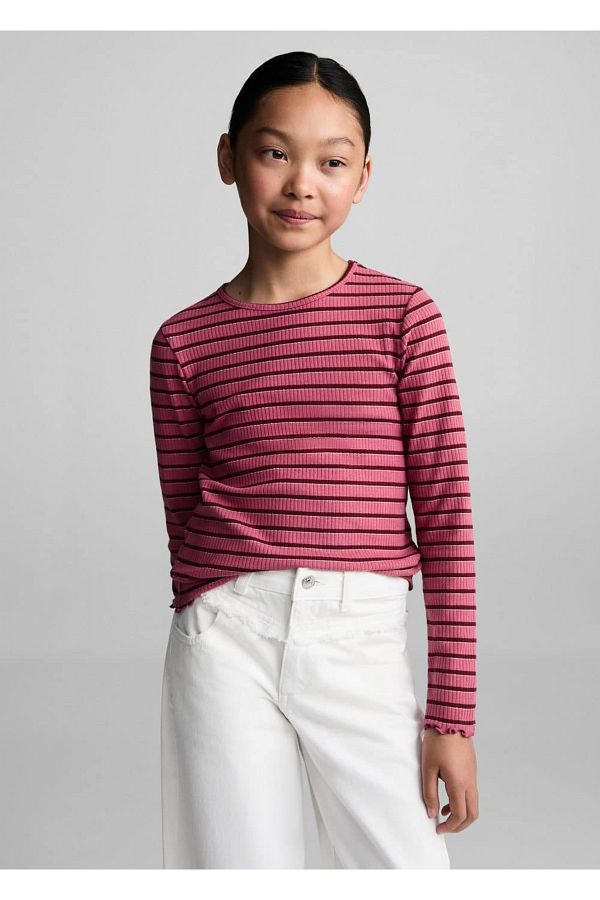 MANGO Kids-Pruhované tričko s dlhým rukávom 1