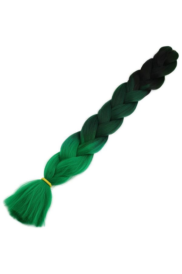 FantaziAtölyesi-Synthetic Ombre Hair For African Braid And Rasta / Black / Dark Green / Light Green 1