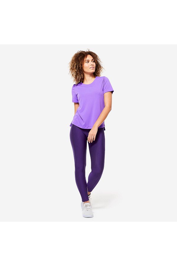 Decathlon Women s Purple Lilac Sports Leggings 120 Fitness Cardio Trendyol