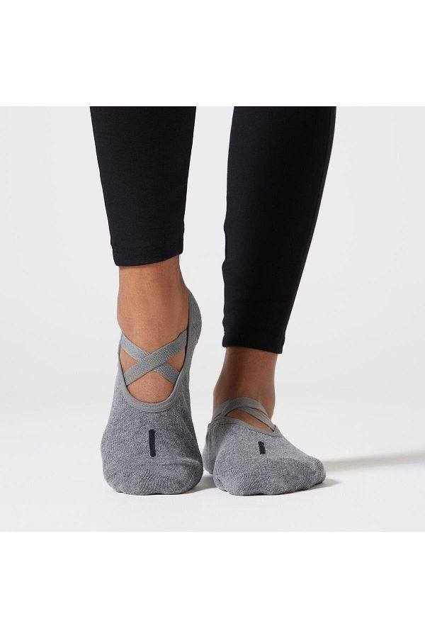 Decathlon Non Slip Gray Pilates Socks 500 Fitness Light Training 1 Pair Trendyol