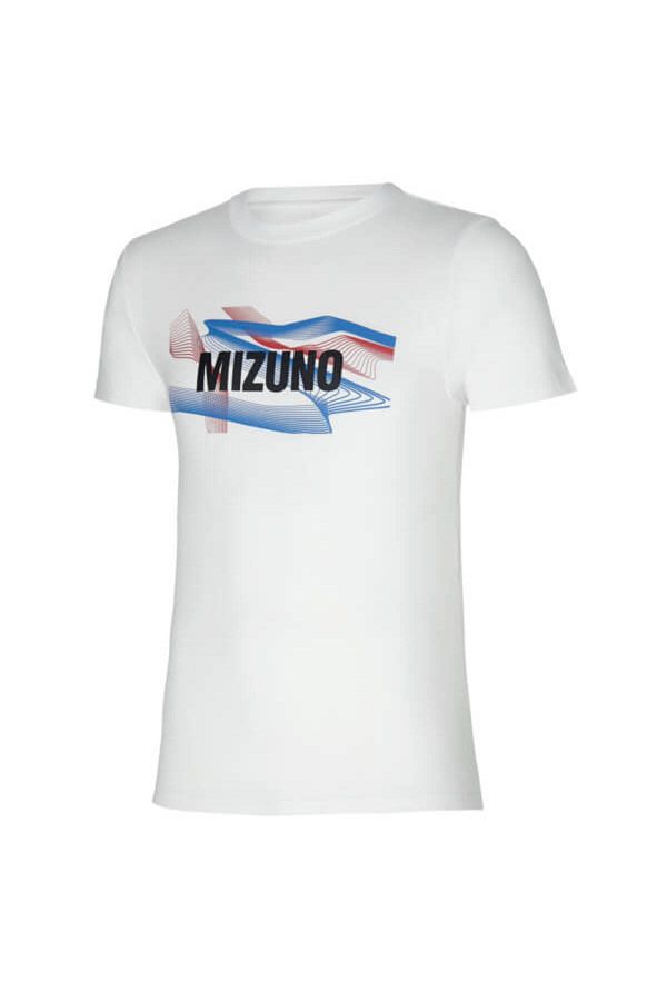 MIZUNO-Tricou grafic pentru bărbați, alb 1