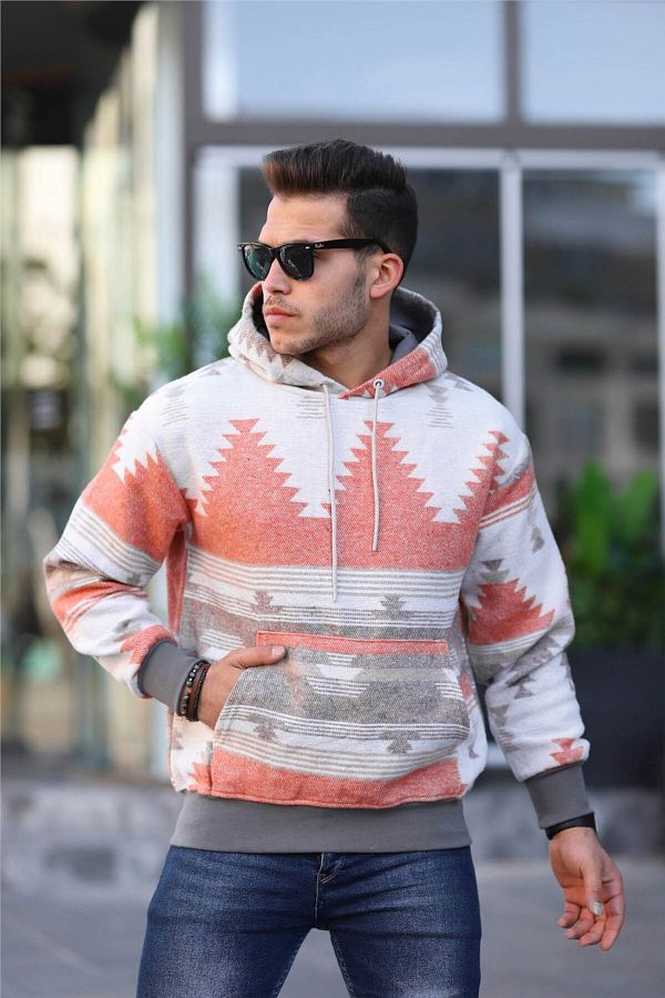 Valiberta Ethnic Pattern Oversize Sweatshirt Hoodie Trendyol