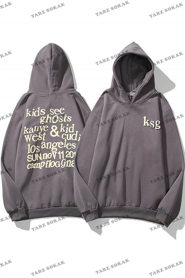 Tarzsokak Y2K Ksg Oversize Sweatshirt Hoodie Dark Gray Code 2067 Trendyol
