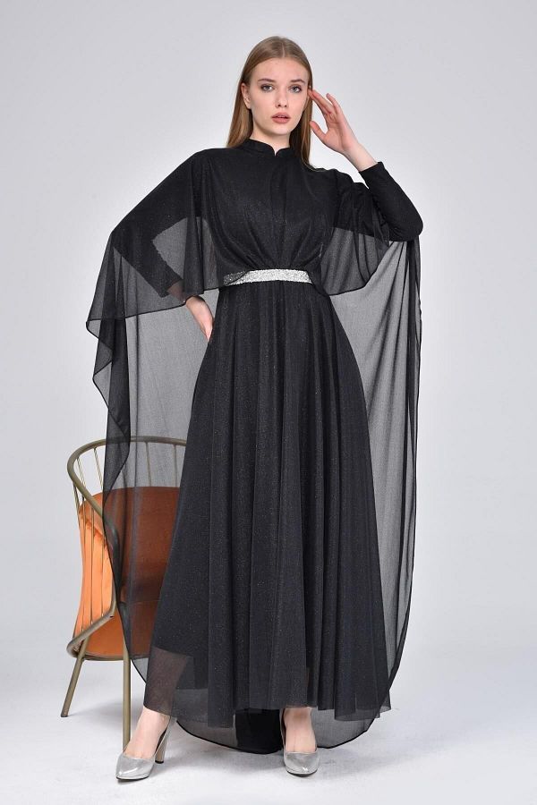 Plus size formal dress with cape 2025