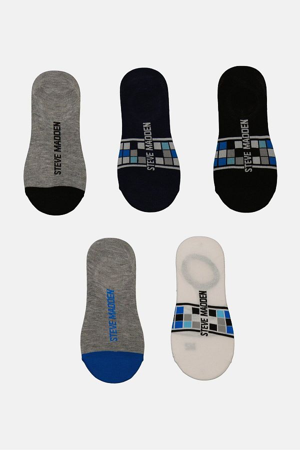Steve Madden Men 5 Pairs Textured Sneakers Socks Navy White Black Blue Trendyol