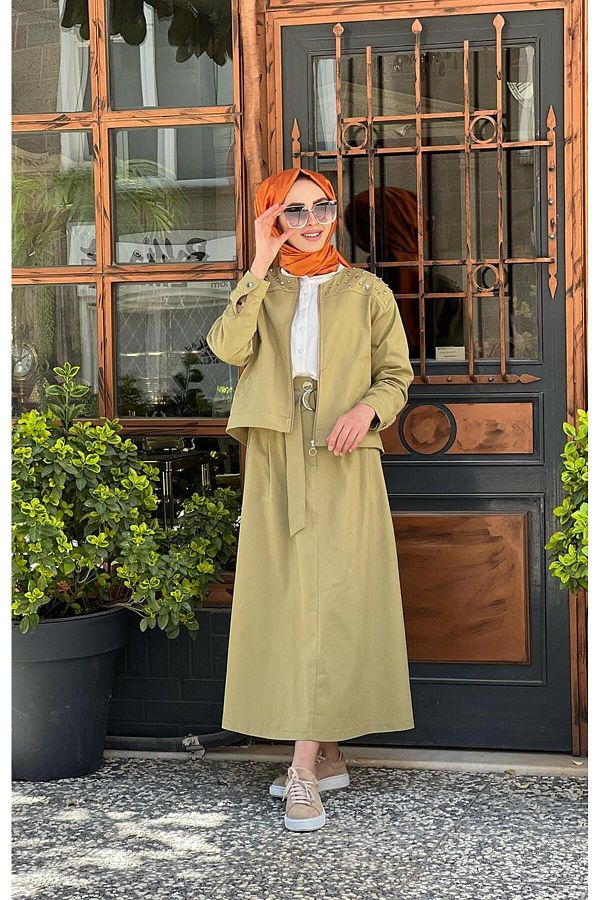 Ceremony Modest Jacket Khaki Regular fit Trendyol