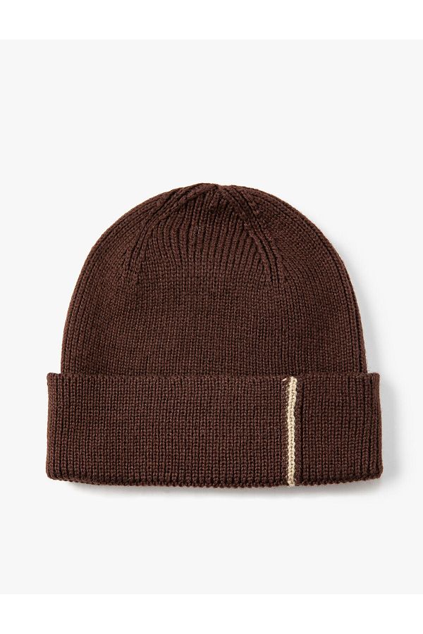 Koton-Basic Knitted Stripe Pattern with Fold Detail 1