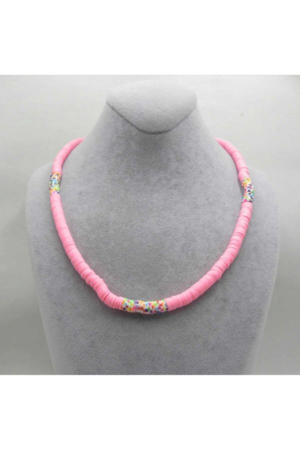 Pink powder necklace discount
