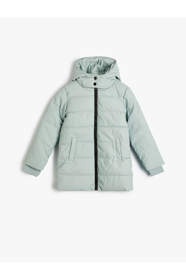 Koton-Oversize Puffer Jacket with Zipper Closure and Elasticated Cuffs 1