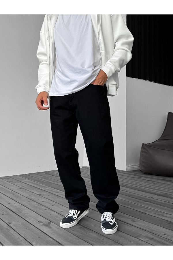 BYBASICMAN-Df-2529 Model Black Baggy Jean 1