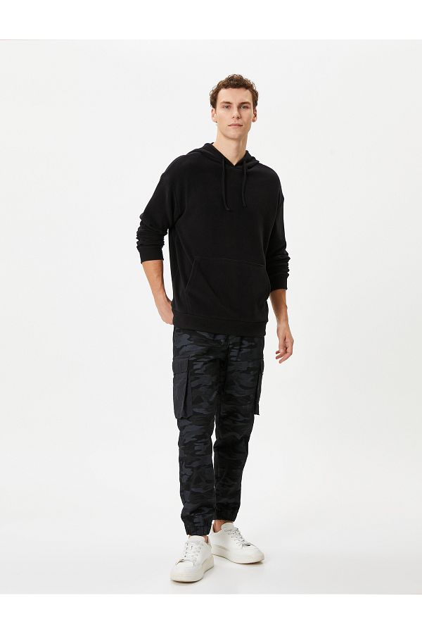 Koton-Basic Hoodie Kangaroo Pocket Relaxed Fit μακριά μανίκια 1