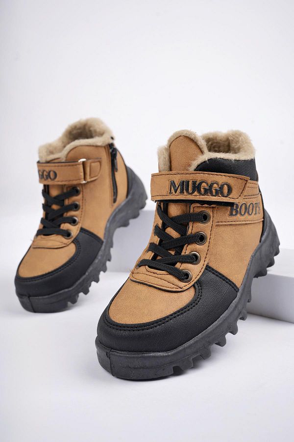 MUGGO-Cizme pentru copii cu velcro și șireturi, cu blană rezistentă la frig 1