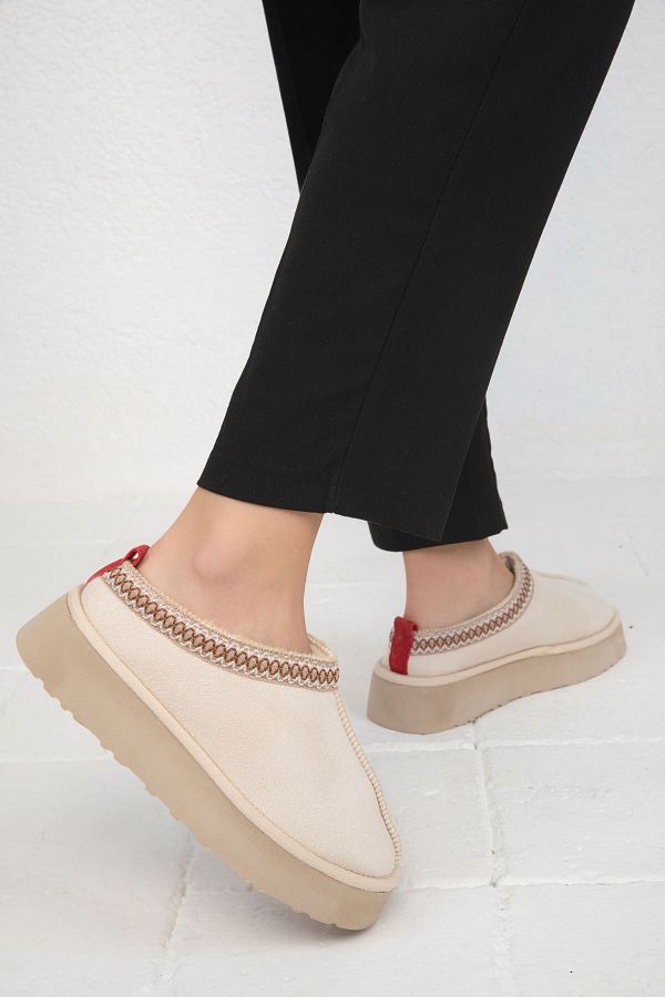 SOHO-Μπεζ σουέντ γυναικείες μπότες - 19762 Model Bootie 1