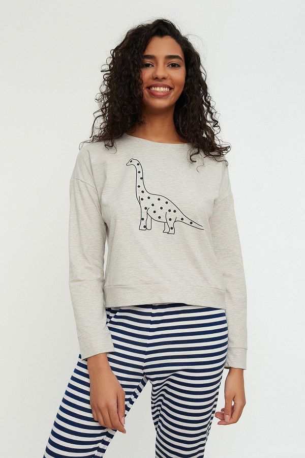 Trendyol Collection-Cotton Printed T-Shirt and Jogger Pajama Set - Thmaw21Pt0240 1