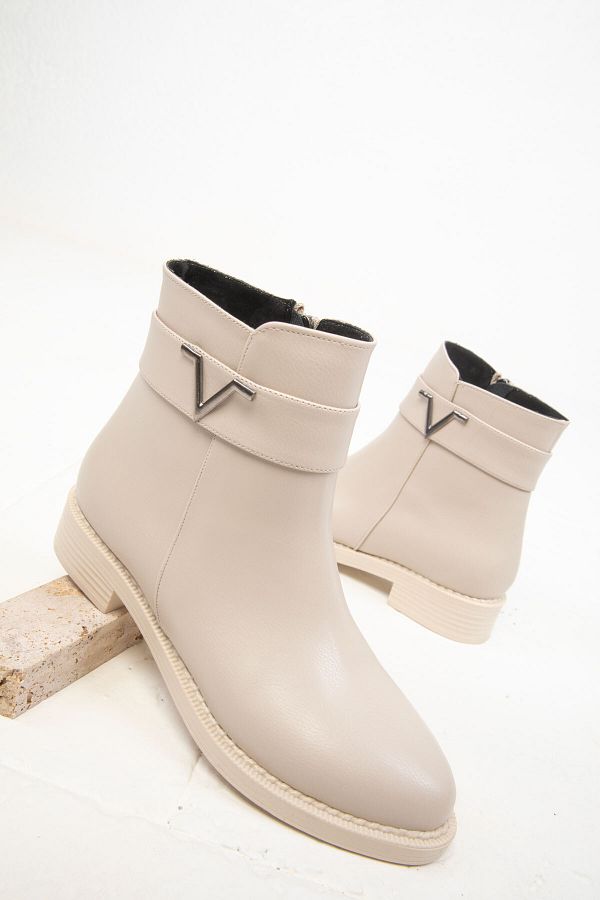 SOHO-Μπεζ γυναικείες μπότες - 19769 Model Bootie 1
