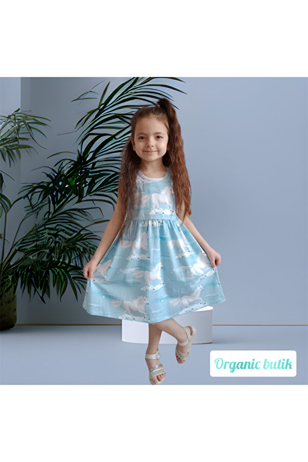 Walkiddy Beyaz At Desesnli Bebek Elbise