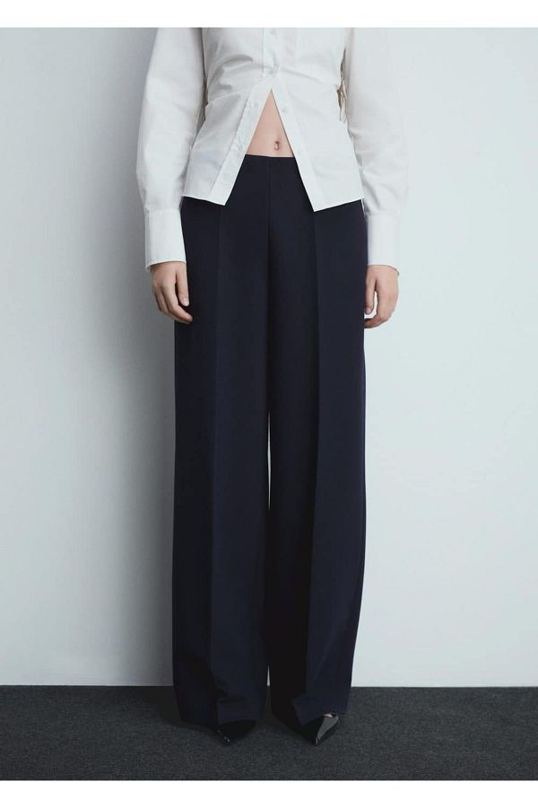 MANGO Woman-Wideleg pants with pens 1
