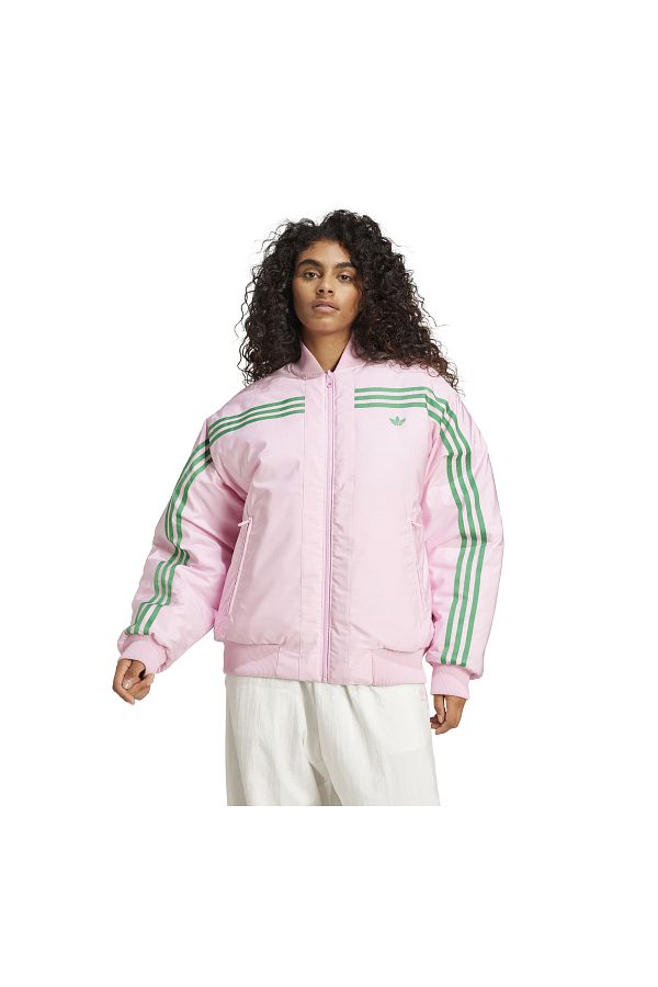Pink and grey adidas jacket top