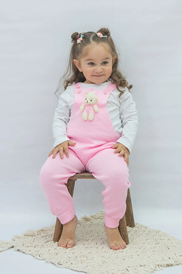 Pijamayo Ayıcıklı Unisex Bebek Çocuk Triko Kışlık Salopet Tulum