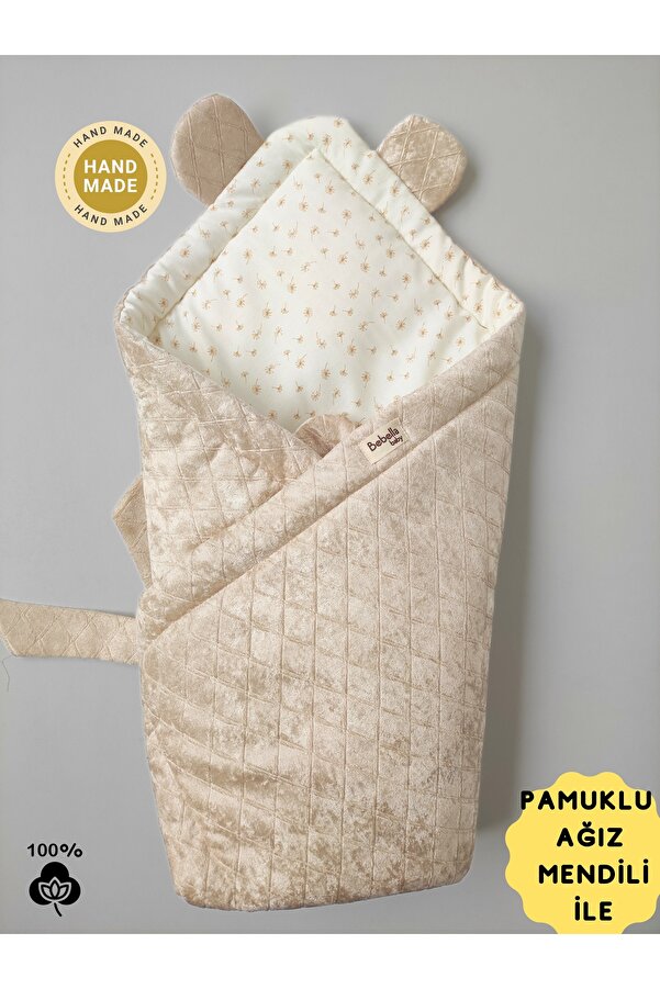 Bebella S.kahve Bebek Battaniyesi Mevsimlik Hastane Çıkış Yenidoğan Kundağı Hediyelik %100 Pamuklu Oyun Matı