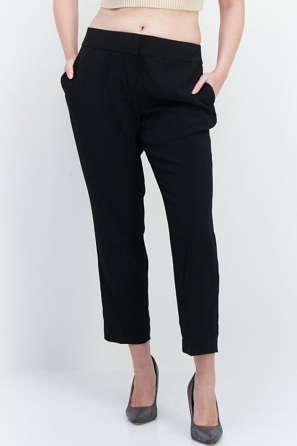 Kasper Women Petite Slim Straight Leg Trousers Black Trendyol