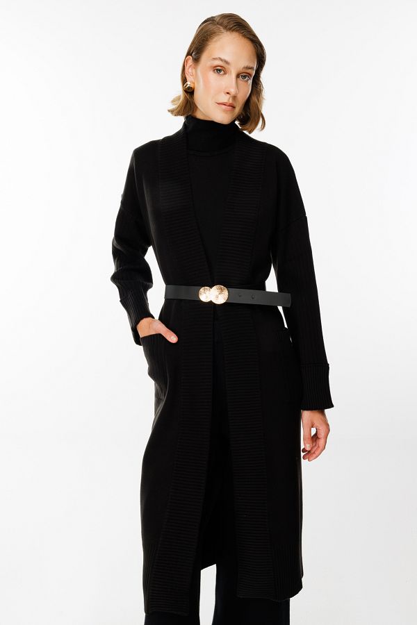 Long cardigan with belt hotsell