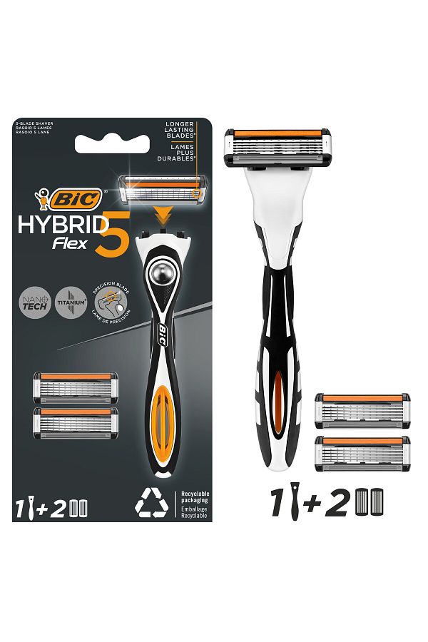 Bic-Flex 5 Hybrid Men's Razor 1 Handle 2 Heads (5 BLADES) 1