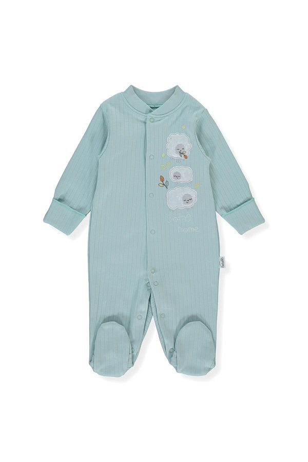 Bebetto Happy Sheep Report Interlock Jumpsuit for Baby Boy Mint T3680 Trendyol