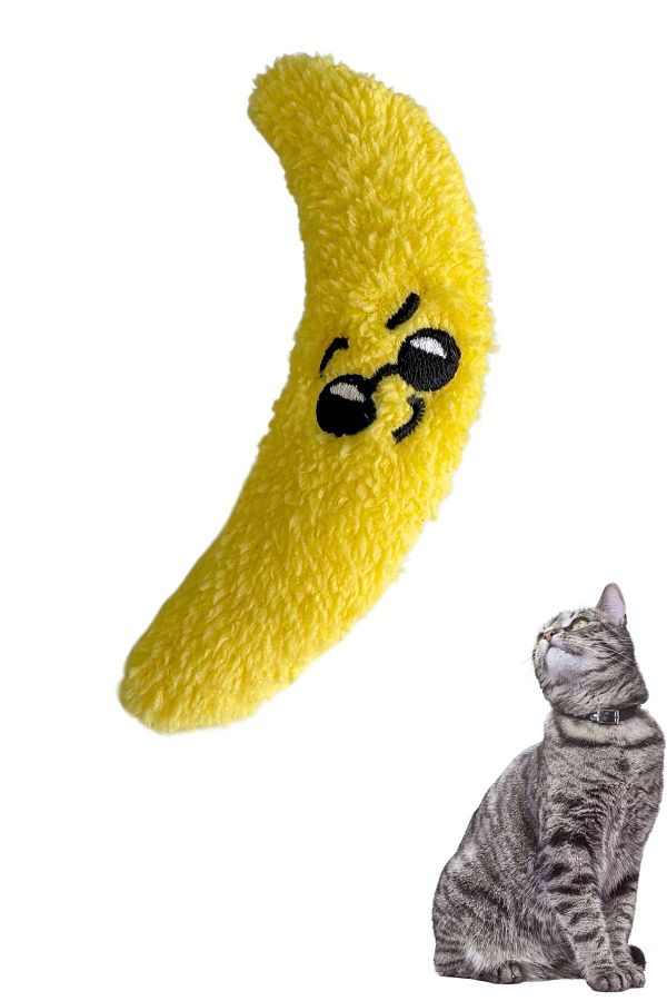 Miyav-Yellow Plush Banana Cat Toy - Cat Toys with Catnip and Herb 1