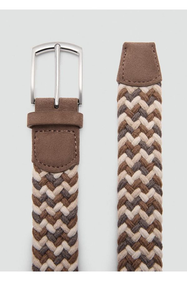 MANGO Man-Elastic Belt with Colored Braids 1