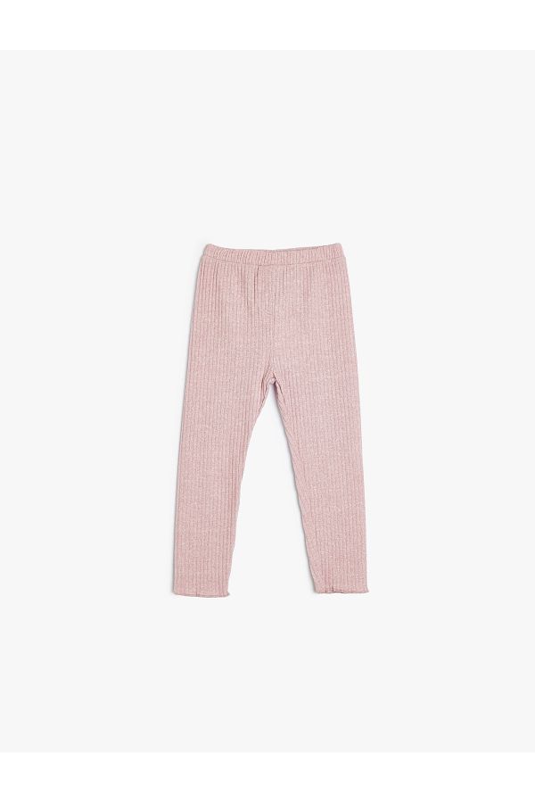 Koton-Soft Textured Basic Tights - Elastic Waist 1