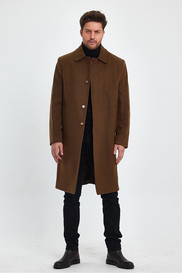 Long tan overcoat sales