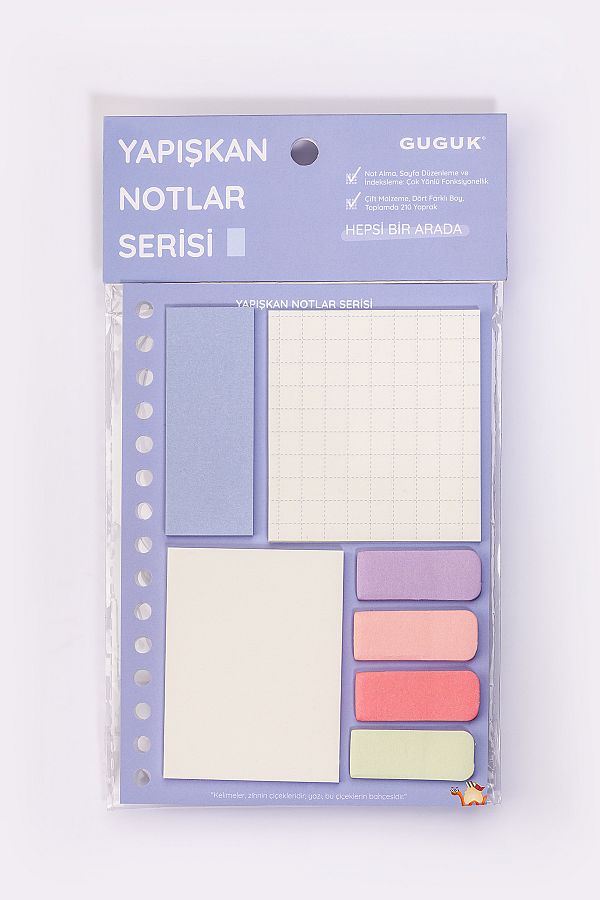 GUGUK-Purple Post-it Sticky Note Set - Adhesive Ggk-kyn006 1