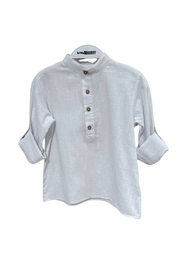 Woorage Önü Düğmeli Erkek Gömlek - Beyaz