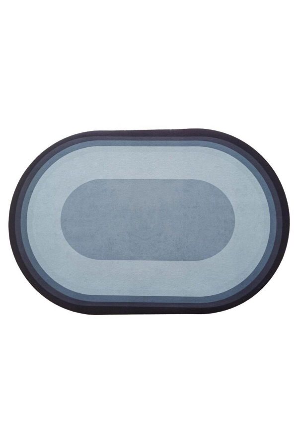 jetfast-57*38 cm 2,5 mm Οβάλ πατάκι μπάνιου που απορροφά νερό - Μαύρο γκρι αντιολισθητικό Ablution 1