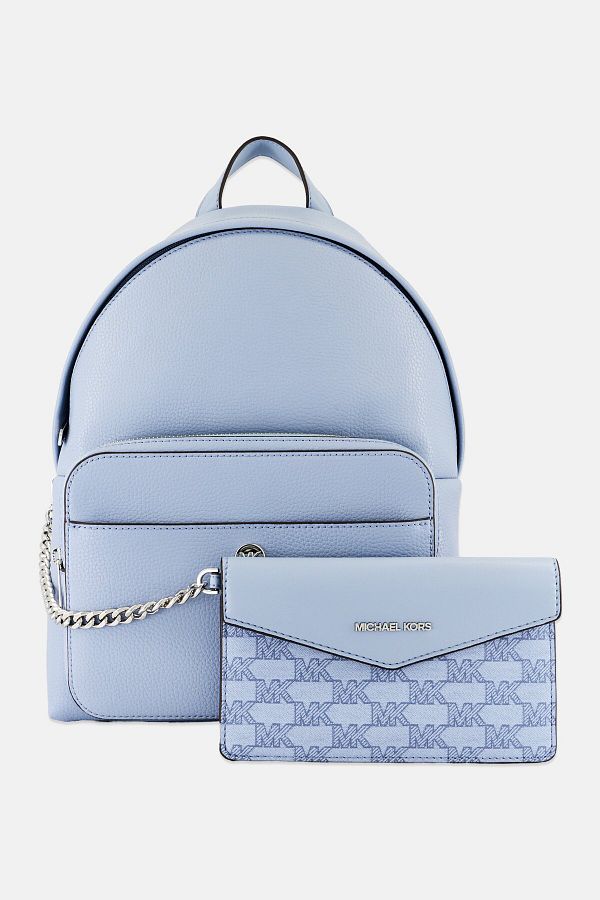 Michael Kors-حقيبة ظهر نسائية من جلد مايسي 2 في 1 مقاس 25 سم طولاً × 37 سم ارتفاعًا × 16 سم عرضًا، باللون الأزرق الباهت 1