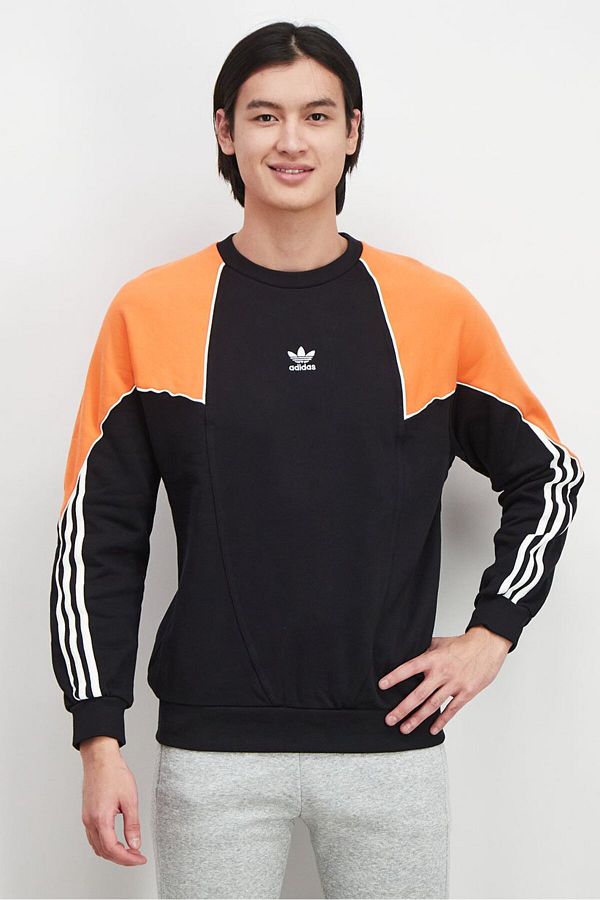 Adidas colorblock crew neck sweatshirt clearance