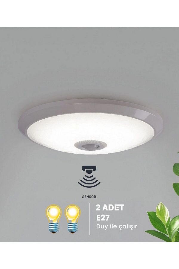 AC AYDINLATMA-Plastic Luminaire with 2 Lampholders and Motion Sensor (E27 Lampholder) 1