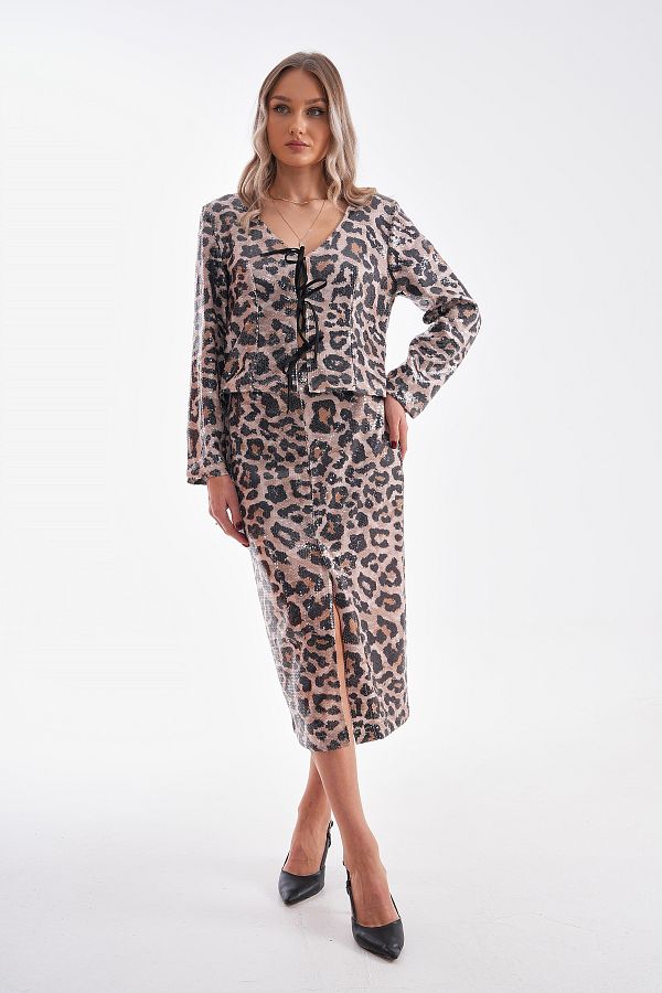 Leopard sequin pencil skirt outlet