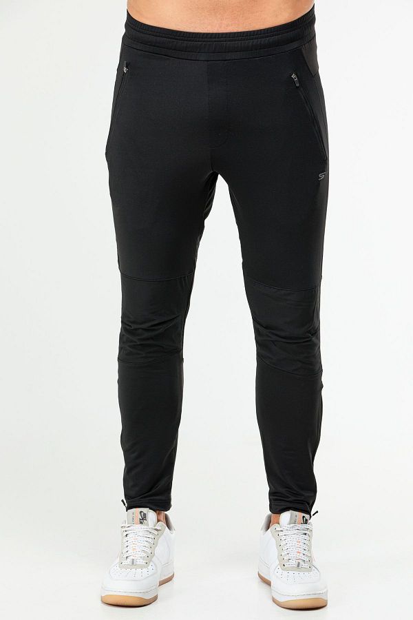 speedlife-Pantaloni de trening pentru bărbați cu fermoar obișnuit negru xds0025 1
