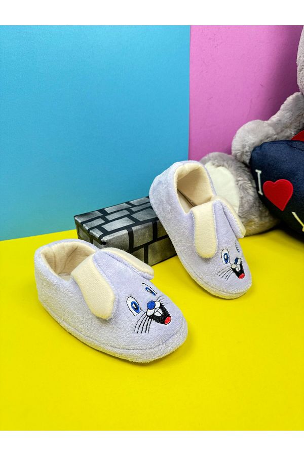 Allyup Lilac Boy s Shoes Soft Nursery Shoes with Rabbit Figure Daily Home Boots 361 Trendyol