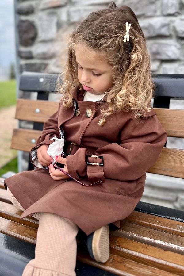 meqlife Girl Boy Special Tailored New Season Children s Trench Coat Raincoat Brown Trendyol