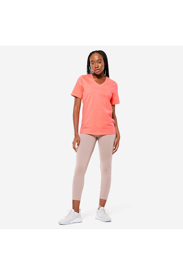 Decathlon Women s V Neck Fitness T Shirt Purple Trendyol