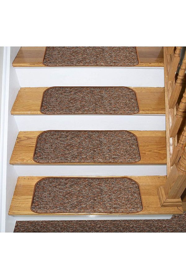 Stepmat-Set of 16 Coffee Colored Square Curl Carpet Stair and Stair Mat 1