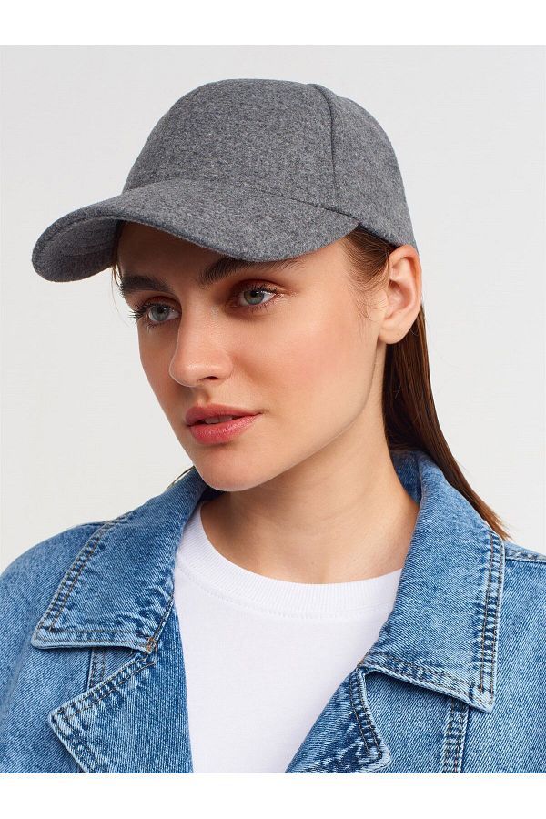Kulah Women s Wool Plain Gray Baseball Hat Trendyol