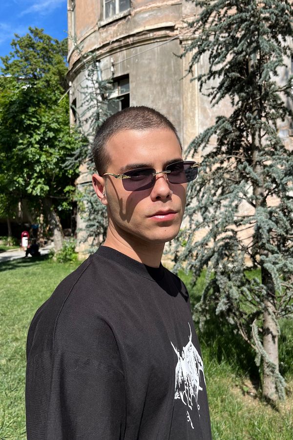 Men's sunglasses with gold sides shop