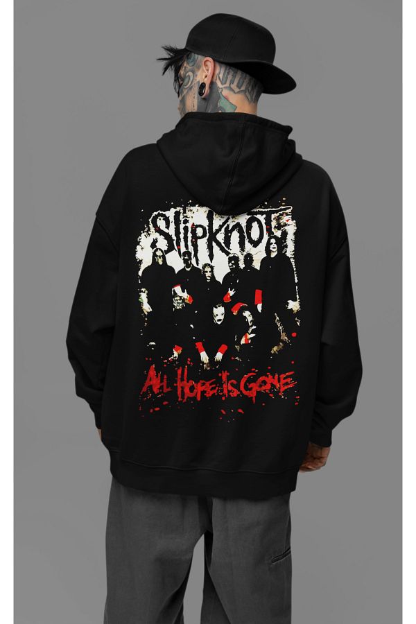 SEVBANO Slipknot All Hope Is Gone Printed Unisex Oversize Hoodie Trendyol