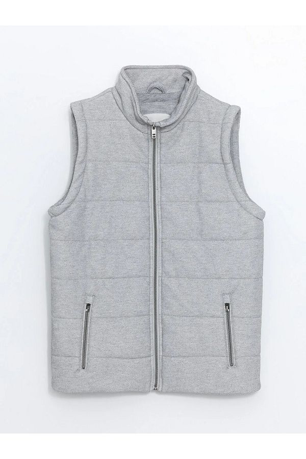 LC Waikiki-Жилетка за момче Lcw Vision Grey Melange Stand Collar 1