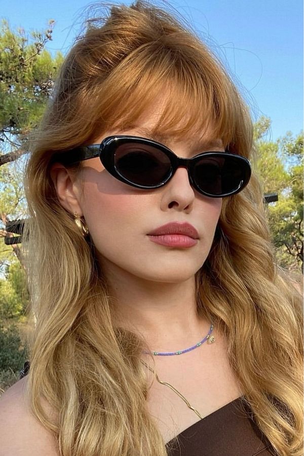 Cat eye oval sunglasses best sale
