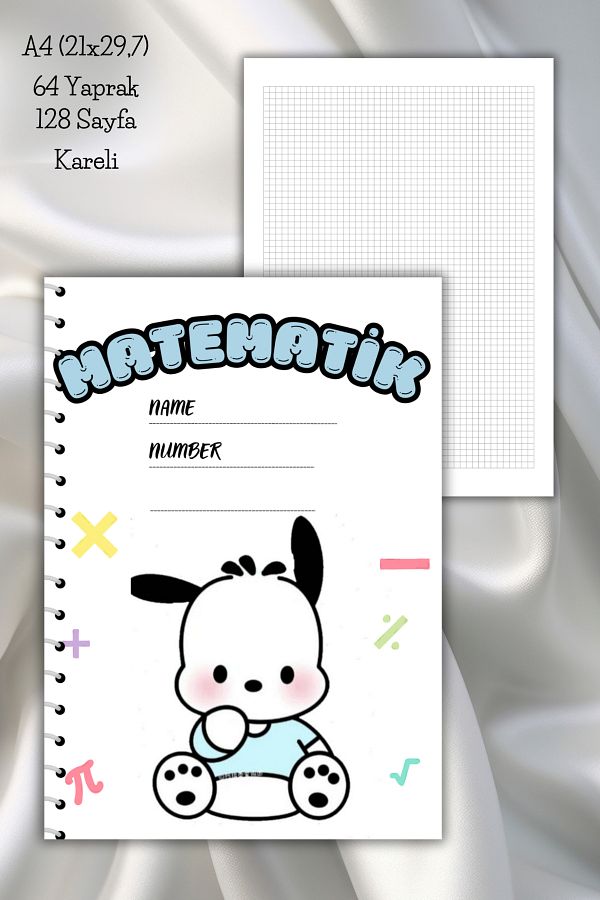 daily notebook-دفتر ملاحظات مدرسي مقاس A4 من Pochacco - 64 ورقة (21x29,7 سم) 1